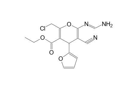 2-FORMAMIDINO-5-ETHOXYCARBONYL-4-(2-FURYL)-6-CHLOROMETHYL-3-CYANO-4H-PYRAN