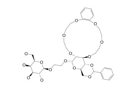 ETHYL-2-(BETA-D-GALACTOPYRANOSYLOXY)-[2,3-B]-(11,12-BENZO-1,4,7,10,13,16-HEXAOXACYCLOOCTADECA-11-ENE)-4,6-O-BENZYLIDENE-2,3-DIDEOXY-ALPHA-D-GLUCOP