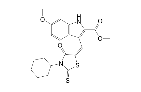 1H-indole-2-carboxylic acid, 3-[(E)-(3-cyclohexyl-4-oxo-2-thioxo-5-thiazolidinylidene)methyl]-6-methoxy-, methyl ester