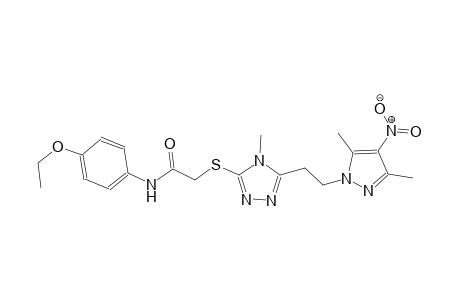2-({5-[2-(3,5-dimethyl-4-nitro-1H-pyrazol-1-yl)ethyl]-4-methyl-4H-1,2,4-triazol-3-yl}sulfanyl)-N-(4-ethoxyphenyl)acetamide