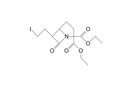 Diethyl 6-(2-iodo-ethyl)-7-oxo-1-aza-bicyclo(3.2.0)heptane-2,2-dicarboxylate