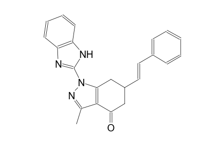 4H-indazol-4-one, 1-(1H-benzimidazol-2-yl)-1,5,6,7-tetrahydro-3-methyl-6-[(E)-2-phenylethenyl]-