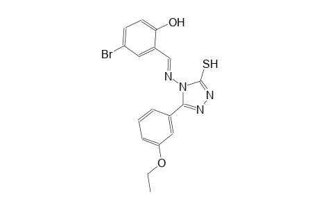4-bromo-2-((E)-{[3-(3-ethoxyphenyl)-5-sulfanyl-4H-1,2,4-triazol-4-yl]imino}methyl)phenol