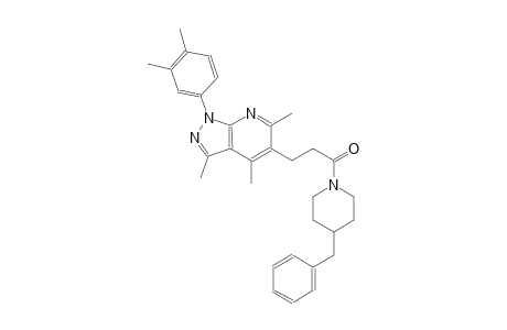 1H-pyrazolo[3,4-b]pyridine, 1-(3,4-dimethylphenyl)-3,4,6-trimethyl-5-[3-oxo-3-[4-(phenylmethyl)-1-piperidinyl]propyl]-