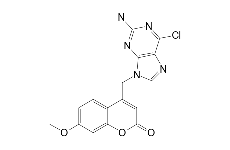 1-[(7-METHOXY-2-OXO-2H-CHROMEN-4-YL)-METHYL]-2-AMINO-6-CHLORO-PURINE