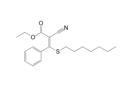 Ethyl 2-cyano-3-phenyl-3-(heptylthio)propenoate