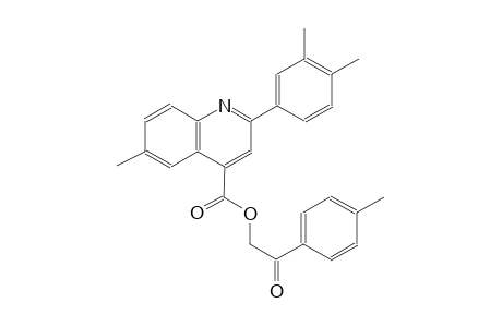 4-quinolinecarboxylic acid, 2-(3,4-dimethylphenyl)-6-methyl-, 2-(4-methylphenyl)-2-oxoethyl ester