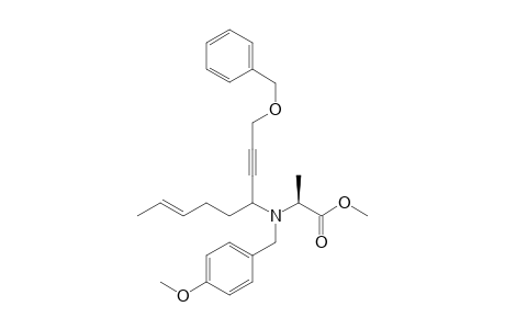 (2S)-2-[[1-(3-Benzyloxy)prop-1-ynyl)hex-4-enyl](4-methoxybenzyl)amino]propionic acid methyl ester