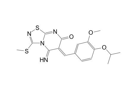 (6Z)-5-imino-6-(4-isopropoxy-3-methoxybenzylidene)-3-(methylsulfanyl)-5,6-dihydro-7H-[1,2,4]thiadiazolo[4,5-a]pyrimidin-7-one