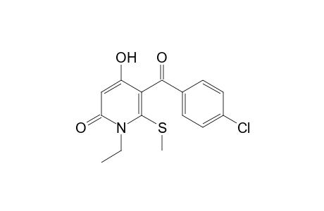 1-Ethyl-5-(4-chlorobenzoyl)-4-hydroxy-6-methylthio-2-pyridone
