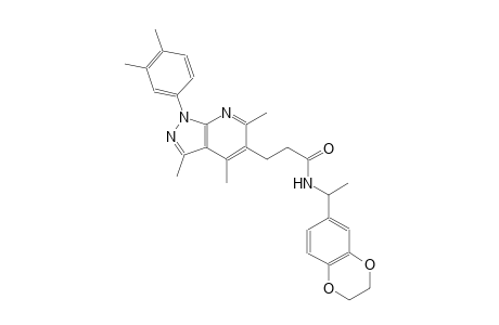 1H-pyrazolo[3,4-b]pyridine-5-propanamide, N-[1-(2,3-dihydro-1,4-benzodioxin-6-yl)ethyl]-1-(3,4-dimethylphenyl)-3,4,6-trimethyl-