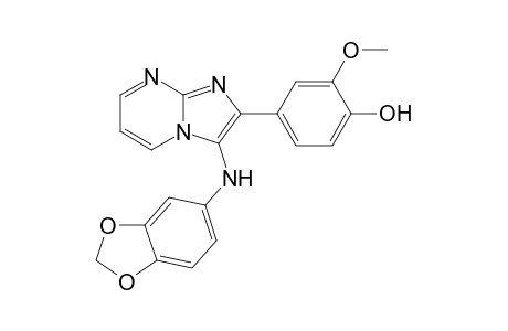 4-[3-(1,3-Benzodioxol-5-ylamino)imidazo[1,2-a]pyrimidin-2-yl]-2-methoxyphenol