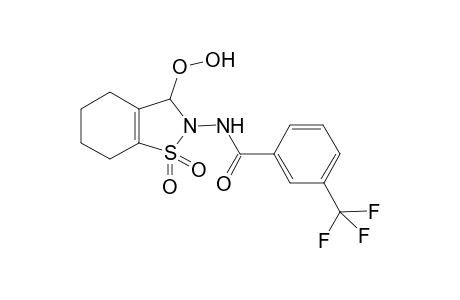 3-Hydroperoxy-2-(3-trifluoromethylbenzoylamino)-2,3,4,5,6,7-hexahydro-1,2-benzisothiazole 1,1-dioxide