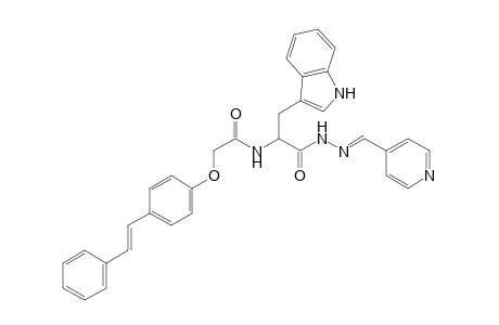 N-(3-(1H-indol-3-yl)-1-oxo-1-((E)-2-(pyridin-4-ylmethylene)hydrazinyl)propan-2-yl)-2-(4-styrylphenoxy)acetamide