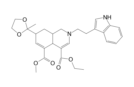 .delta.3,.delta.5-2-Tryptophyl-4-carbethoxy-5-carbomethoxy-7-[1,1-(ethylenedioxy)-ethyl]hexahydroisoquinoline