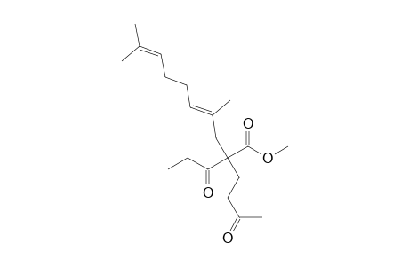 4,8-Decadienoic acid, 2-(3-oxo-1-butyl)-5,9-dimethyl-2-propionyl-, methyl ester, (E)-