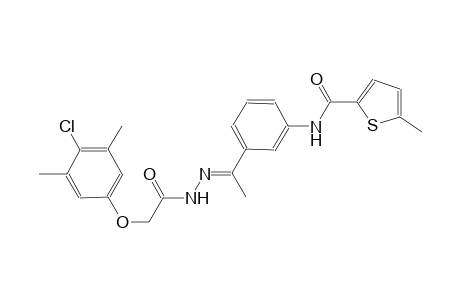 N-(3-{(1E)-N-[(4-chloro-3,5-dimethylphenoxy)acetyl]ethanehydrazonoyl}phenyl)-5-methyl-2-thiophenecarboxamide