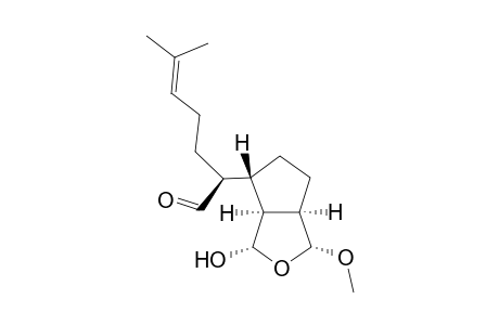 3,3a,4,5,6,6a-Hexahydro-3-hydroxy-1-methoxy-.alpha.-(4'-methylpent-3'-enyl)-1H-cyclopenta[c]furan-4-acetaldehyde