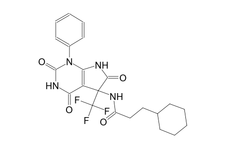 3-cyclohexyl-N-[2,4,6-trioxo-1-phenyl-5-(trifluoromethyl)-2,3,4,5,6,7-hexahydro-1H-pyrrolo[2,3-d]pyrimidin-5-yl]propanamide