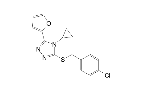 4H-1,2,4-triazole, 3-[[(4-chlorophenyl)methyl]thio]-4-cyclopropyl-5-(2-furanyl)-