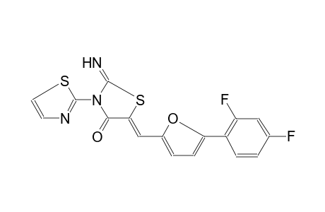 (5Z)-2-azanylidene-5-[[5-[2,4-bis(fluoranyl)phenyl]furan-2-yl]methylidene]-3-(1,3-thiazol-2-yl)-1,3-thiazolidin-4-one