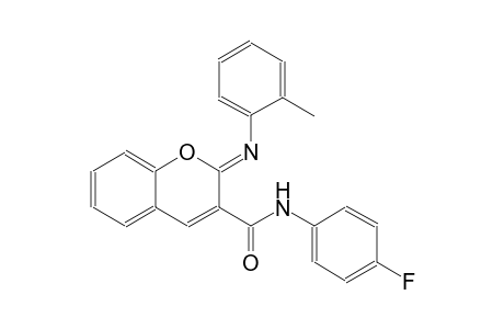 (2Z)-N-(4-fluorophenyl)-2-[(2-methylphenyl)imino]-2H-chromene-3-carboxamide
