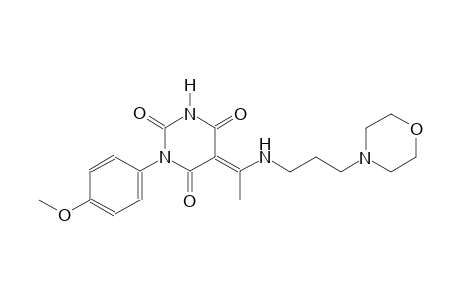 (5E)-1-(4-methoxyphenyl)-5-(1-{[3-(4-morpholinyl)propyl]amino}ethylidene)-2,4,6(1H,3H,5H)-pyrimidinetrione