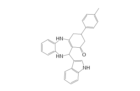 11-(1H-indol-3-yl)-3-(4-methylphenyl)-2,3,4,5,10,11-hexahydro-1H-dibenzo[b,e][1,4]diazepin-1-one