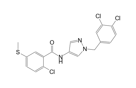 2-chloro-N-[1-(3,4-dichlorobenzyl)-1H-pyrazol-4-yl]-5-(methylsulfanyl)benzamide