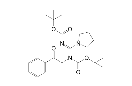 N-[(E)-N-tert-butoxycarbonyl-C-pyrrolidino-carbonimidoyl]-N-phenacyl-carbamic acid tert-butyl ester