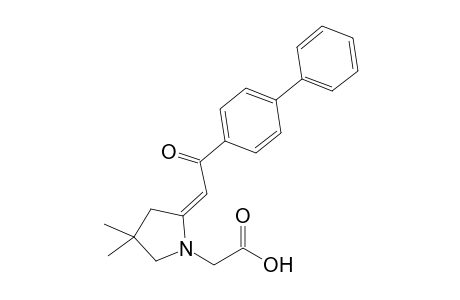 2-[(2E)-2-[2-keto-2-(4-phenylphenyl)ethylidene]-4,4-dimethyl-pyrrolidino]acetic acid