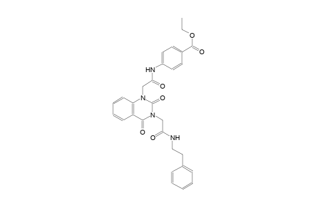 benzoic acid, 4-[[(3,4-dihydro-2,4-dioxo-3-[2-oxo-2-[(2-phenylethyl)amino]ethyl]-1(2H)-quinazolinyl)acetyl]amino]-, ethyl ester