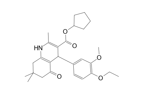 cyclopentyl 4-(4-ethoxy-3-methoxyphenyl)-2,7,7-trimethyl-5-oxo-1,4,5,6,7,8-hexahydro-3-quinolinecarboxylate