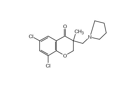 6,8-dichloro-3-methyl-3-[(1-pyrrolidinyl)methyl]-4-chromanone