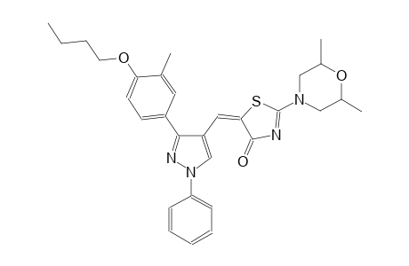 (5E)-5-{[3-(4-butoxy-3-methylphenyl)-1-phenyl-1H-pyrazol-4-yl]methylene}-2-(2,6-dimethyl-4-morpholinyl)-1,3-thiazol-4(5H)-one