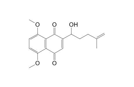 2-(1'-Hydroxy-4'-methylpent-4'-en-1'-yl)-5,8-dimethoxy-1,4-naphthoquinone