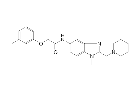 2-(3-Methylphenoxy)-N-[1-methyl-2-(1-piperidinylmethyl)-5-benzimidazolyl]acetamide