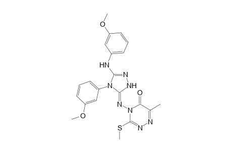 4-[[4-(3-methoxyphenyl)-5-[(3-methoxyphenyl)amino]-1,2,4-triazol-3-yl]amino]-6-methyl-3-methylsulfanyl-1,2,4-triazin-5-one