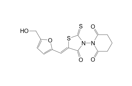 1-[(5Z)-4-keto-5-[(5-methylol-2-furyl)methylene]-2-thioxo-thiazolidin-3-yl]piperidine-2,6-quinone