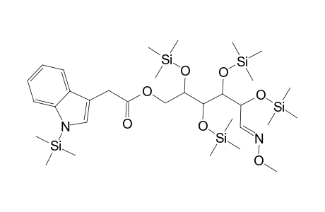 d-Glucose, 2,3,4,5-tetrakis-O-(trimethylsilyl)-, o-methyloxime, 6-[1-(trimethylsilyl)-1H-indole-3-acetate]