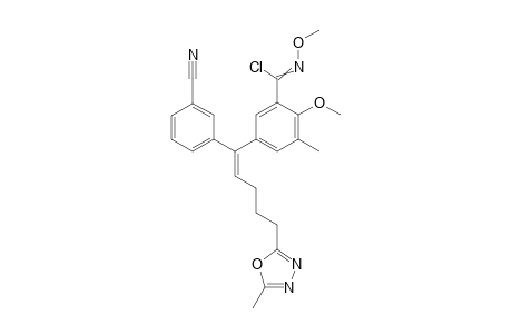 5-[(1Z)-1-(3-Cyanophenyl)-5-(5-methyl-1,3,4-oxadiazol-2-yl)pent-1-en-1-yl]-N,2-dimethoxy-3-methylbenzenecarboximidoyl Chloride