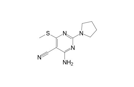 4-Amino-6-(methylthio)-2-(1-pyrrolidinyl)-5-pyrimidinecarbonitrile