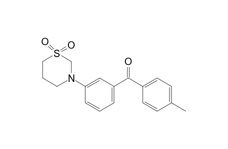 4-methyl-3'-(tetrahydro-2H-1,2-thiazin-2-zy)benzophenone, S,S-dioxide