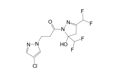 1-[3-(4-chloro-1H-pyrazol-1-yl)propanoyl]-3,5-bis(difluoromethyl)-4,5-dihydro-1H-pyrazol-5-ol