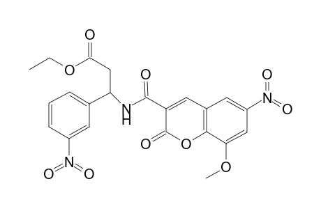3-[(2-keto-8-methoxy-6-nitro-chromene-3-carbonyl)amino]-3-(3-nitrophenyl)propionic acid ethyl ester