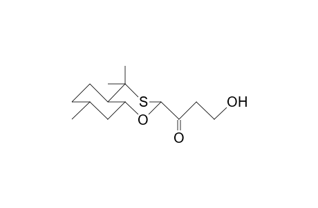 3(eq)-(3-Hydroxy-1-oxo-propyl)-5,5,9(eq)-trimethyl-2-oxa-4-thia-trans-bicyclo(4.4.0)decane