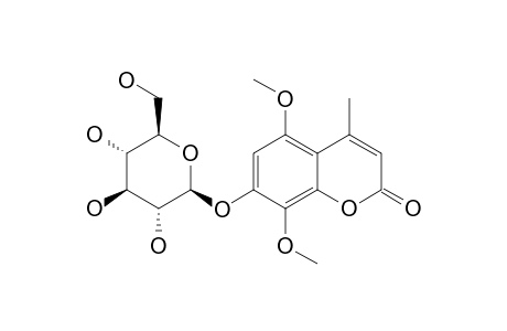 5,8-DIMETHOXY-4-METHYL-7-O-GLUCOPYRANOSIDE-COUMARIN