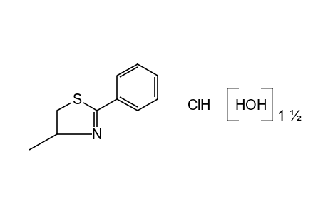 4-methyl-2-phenyl-2-thiazoline, hydrochloride, sesquihydrate