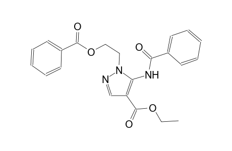 1H-pyrazole-4-carboxylic acid, 5-(benzoylamino)-1-[2-(benzoyloxy)ethyl]-, ethyl ester