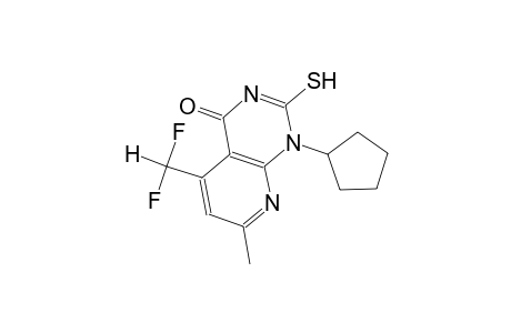 pyrido[2,3-d]pyrimidin-4(1H)-one, 1-cyclopentyl-5-(difluoromethyl)-2-mercapto-7-methyl-